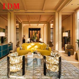 Canapés de luxe pour hall d'hôtel cinq étoiles IDM, solutions de projets personnalisables, ensemble de meubles de chambre d'hôtel <span class=keywords><strong>Raffles</strong></span> Sentosa Singapour - Product Image 1