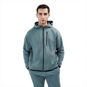 Nouveaux arrivages de survêtements personnalisés Survêtement de football pour hommes Survêtement uni zippé pour hommes avec logo et polaire technique Sweats à capuche pour hommes - Product Image 1