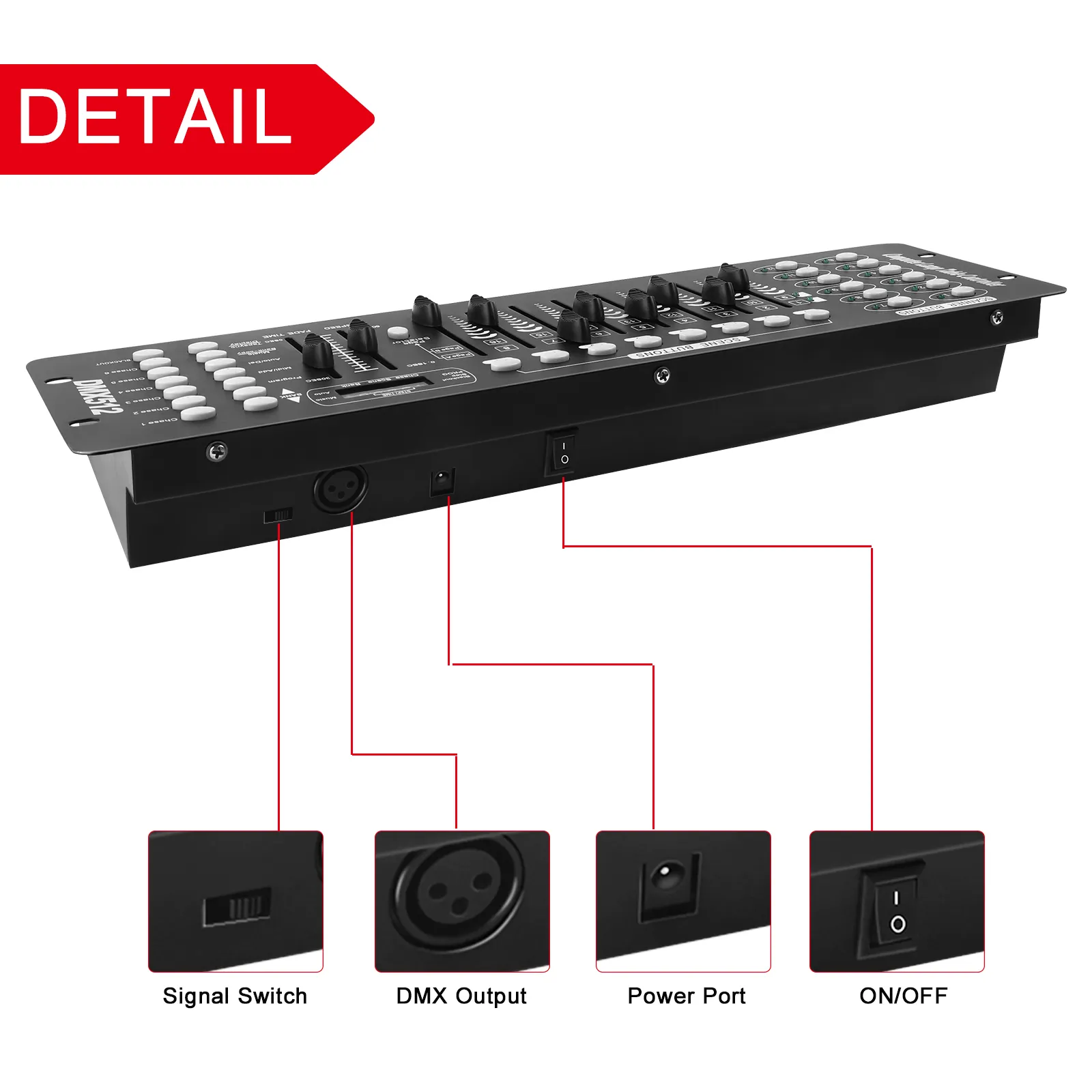 CNSLITE Mini Operator 192-Kanal-Bühnenlicht-Controller-Konsole DMX 512-Controller