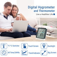 Thermopro TP55 Multifungsi, Termometer Dalam Ruangan Digital Hygrometer dengan Catatan Maks Min
