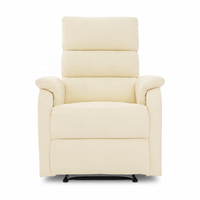 Fauteuil inclinable manuel moderne en similicuir PU avec levier latéral, dossier haut rembourré, structure en bois pour salon