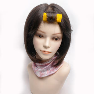 Peluca de Cabello Humano Natural Negro Marrón Corto Estilo Bob de 8 Pulgadas con Clip, Ligera, Transpirable, Anudada a Mano, para Quimioterapia, Envío Rápido por WIGTS - Product Image 3