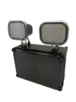 Lampe d'urgence LED à double spot en plastique à haute luminosité IP65 avec protection contre le feu et 3 heures d'autonomie pour une utilisation en extérieur