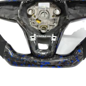 Volant en fibre de carbone forgé VW <span class=keywords><strong>Golf</strong></span> MK8 GTI <span class=keywords><strong>2020</strong></span> R GTE <span class=keywords><strong>GTD</strong></span> Jetta Passat CC avec matériau en cuir - Product Image 5