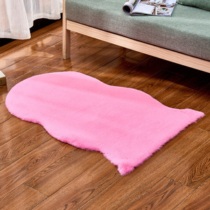 Alfombra de piel sintética blanca ovalada, tapete de felpa para sala de estar, dormitorio, decoración del hogar - Product Image 4