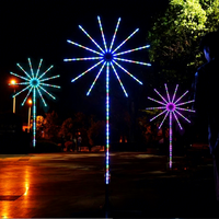 Luces LED RGB 3D para Exteriores, Impermeables, con Efecto de Fuegos Artificiales, Animación de Meteoros Navideños, Decoración de Jardín, Ambiente Festivo