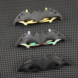 Cuchillo Plegable de Acero Inoxidable para Acampar, Estilo Batman, para Adultos, Color Titanio Dorado Arcoíris, EDC, OEM Fanstoon - Product Image 4