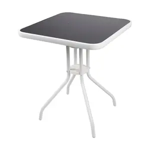 <span class=keywords><strong>Table</strong></span> de Repas <span class=keywords><strong>Carrée</strong></span> de Bistro 60x60 cm <span class=keywords><strong>avec</strong></span> Structure Entièrement en Acier - Product Image 4