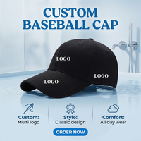 Casquette de baseball respirante en coton 100% à 6 panneaux avec logo brodé 3D personnalisé, impression numérique, unisexe