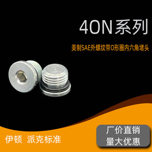 Bouchon d'étanchéité en PTFE pour tuyau d'huile, série SAE Light 4ON, filetage externe, joint torique, embout hexagonal interne, norme américaine - Product Image 3