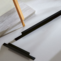Poignées de tiroir et de placard en aluminium noir et or de 96-1000 mm (12 pouces) pour armoires et commodes, vente en gros