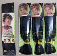 Cheveux à tresser Premium ultra YAKI Braid Outr de 82 pouces, 165 g, texture plus épaisse, sans nœuds, brossable, pour usage à l'eau chaude, Ghana