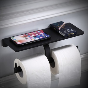 Support mural auto-adhésif en alliage de zinc pour téléphone portable et mouchoirs, design moderne, longueur 35 cm, pour salle de bain - Product Image 3