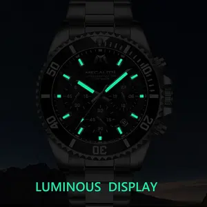 Montre Megalith Business Heren Horloges Staal Gents Luxe Waterdicht Chronograaf Horloge Top Merk Sport Quartz Horloge