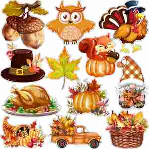 12 Aimants Décoratifs Récolte de Thanksgiving, Panneaux d'Automne, Ornements de Fêtes pour Lave-vaisselle, Porte de Garage, Cuisine, Boîte aux Lettres - Product Image 1
