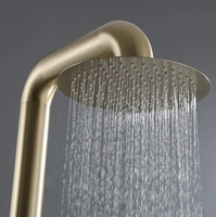Ensemble de colonne de douche extérieure en acier inoxydable 304 or brossé douche extérieure de pluie de piscine de jardin autoportante