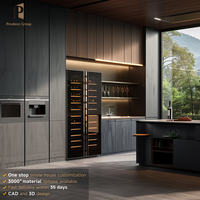 Ensemble d'armoires de cuisine modulaires à capteur intelligent avec éclairage LED sans contact à détection de mouvement en stratifié et résine, technologie moderne