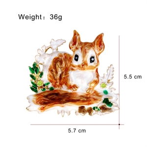 Broches de moda con diseño de ardilla y animales adorables para niñas, alfileres glamurosos y modernos, joyería para mujeres, accesorios para damas, venta al por mayor - Product Image 5