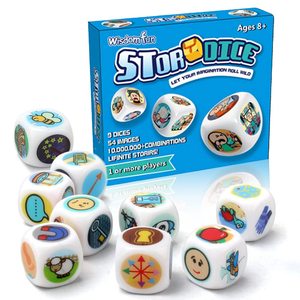 Set di Dadi Colorati Ecologici in Plastica per Raccontare Storie, 9 Cubi 54 <span class=keywords><strong>Immagini</strong></span>, Uso Multiuso per Educazione Precoce, Espressione Linguistica e Divertimento - Product Image 1