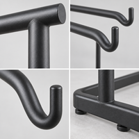 Porte-vêtements rond en métal avec revêtement en poudre, présentoir à vêtements à 4 voies avec rails de suspension circulaires pour magasin de détail et boutique