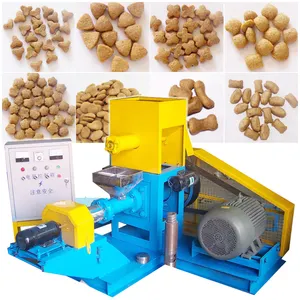 tripple screw small mini industrial fish feed pellet extruder machine pellet floating fish line price for fish food feed