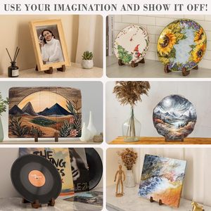 Wooden Display <b>Stand</b> 6 Inch Adjustable Desktop Holder For Photo Frame Clock Artwork Tabletop Decor - Product Image 4