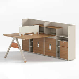 Thiết Kế Hiện Đại Kép 4-Người Modular Văn Phòng Máy Trạm Bền Bền Gỗ Màu Bàn Chất Lượng Tốt Kết Hợp Màu Sắc Giá Rẻ Giá - Product Image 6