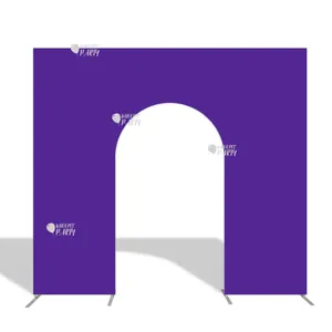 Soporte de telón de fondo portátil para entrada de 10x9 pies, con diseño de puerta de bienvenida de Mardi Gras morado, decoración de pared de tela tensada para fiestas y baby showers - Product Image 1