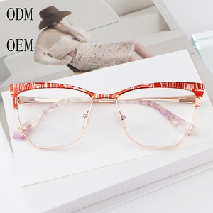 Kính quang học đầy màu sắc trung tính rõ ràng ống kính mắt mèo khung tiến bộ hiệu ứng thị giác cầu vồng gương máy tính Thời trang Kính - Product Image 3