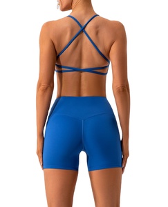 15 años Yoga Ropa <span class=keywords><strong>Marca</strong></span> Fabricantes Mujeres Yoga Shorts Conjuntos Espalda abierta Sujetador deportivo Conjuntos de yoga - Product Image 1