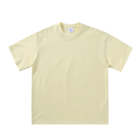 T-shirt décontracté unisexe pour adulte en coton peigné de 280 grammes, à manches courtes, col rond, coupe ample, avec logo personnalisé, été