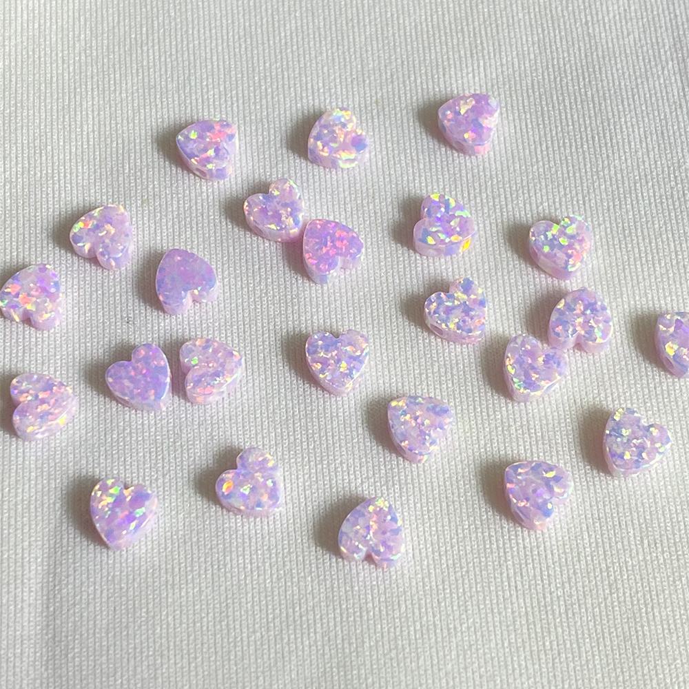 1 Bag Purple Heart Beads for Jewelry Making 6mm--12mm Synthetic Opal Beads Heart Charms for Bracelets