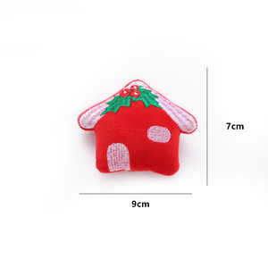 Wholesale Christmas Red House Glove Cute Soft <b>Plush</b> Indoor Catnip Pet Cat Dog Chew Toys Funny Cartoon Cat Toys Pet Gift - Product Image 2
