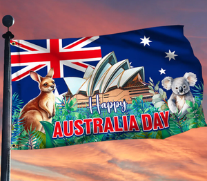 Bendera Poliester Hari Kemerdekaan <span class=keywords><strong>Australia</strong></span> 2026 Grosir dengan Lubang Kancing Kuningan, Dekorasi Teras Halaman, Latar Belakang, Bendera Kustom - Product Image 2