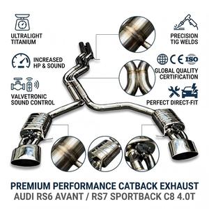 ท่อไอเสียแบบ Vortex Mandrel Bent Stainless Valvetronic Catback สำหรับ Audi RS6 Avant RS7 Sportback C8 4.0T พร้อมระบบวาล์วอิเล็กทรอนิกส์ - Product Image 1