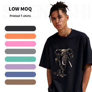 SHENGSHI hommes Hip Hop t-shirt lavage personnalisé coton plaine t-shirt avec sérigraphie unisexe surdimensionné Vintage lavé lavage T-Shirts - Product Image 1