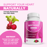 Complément alimentaire en capsules d'extrait de betterave naturel végétalien 1300 mg, améliore l'énergie, soutient la santé cardiaque, capsules de betterave
