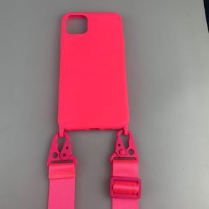 Coque de téléphone avec cordon en silicone pour IPhone Se2, 6 pouces, antivol, avec sangle diagonale, couleur rose - Product Image 5