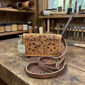 Sac bandoulière de luxe en cuir de haute qualité, motif floral, fait main, style western, sac de cowgirl, longue frange, fait sur mesure, mode bohème - Product Image 3