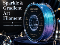 Filamento per Stampante 3D Aiboshish Sparkle PLA+ 1.75mm, 8 Colori Premium Dream Ocean Crystal Butterfly, per Bambu Lab Creality Prusa