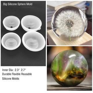Moule en résine de Silicone à grande sphère, moulage rond en résine époxy pour <span class=keywords><strong>bombe</strong></span> de bain, savon fait maison - Product Image 4