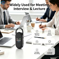 Enregistreur vocal avec écran HD, porte-clés en métal noir S29 |   Enregistreur audio portable en alliage de zinc avec trou pour cordon
