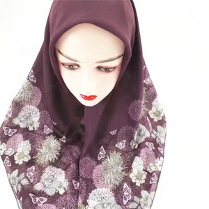 China supplier Muslim digital printed wholesale hijab cotton scarf Malaysia women tudung