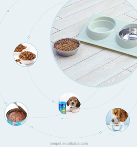 Mangkuk tempat makan hewan peliharaan, mangkuk kucing dobel tinggi baja tahan karat untuk kebutuhan makanan kucing & air - Product Image 3