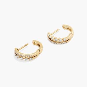 Pendientes de Aro de Plata de Ley 925 con Baño de Oro y Moissanita, Joyería Fina Brillante de Lujo, Diseño Moderno - Product Image 5