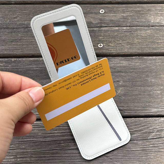 Magnetic Phone Wallet with Makeup Mirror Compatible with MagSafe Wallet with Adjustable Stand, for iPhone 17/16/15/14/13/12