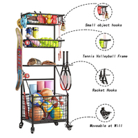 JH-Mech Réglable Garage Sports Equipment Organizer System Ball Gear Outdoor Ball Stand Display Volleyball Cart