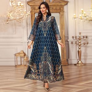 Abiti Etnici Ricamati e Stampati, Vestiti Modesti per Donne Musulmane, Abaya Lunga Femminile - Product Image 4