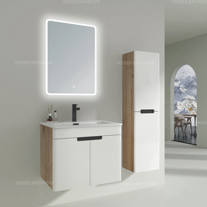 Promotional LED Mirror <strong>Bathroom</strong> Cabinet Set with Ceramic Basin for <strong>Vanities</strong> - Product Image 5
