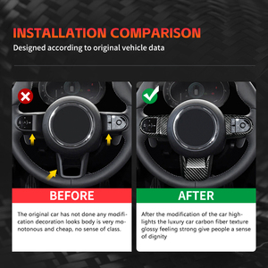 Shasha 2022-2023 Mini F54 F55 F56 碳纤维内饰配件 方向盘装饰框 - Product Image 6